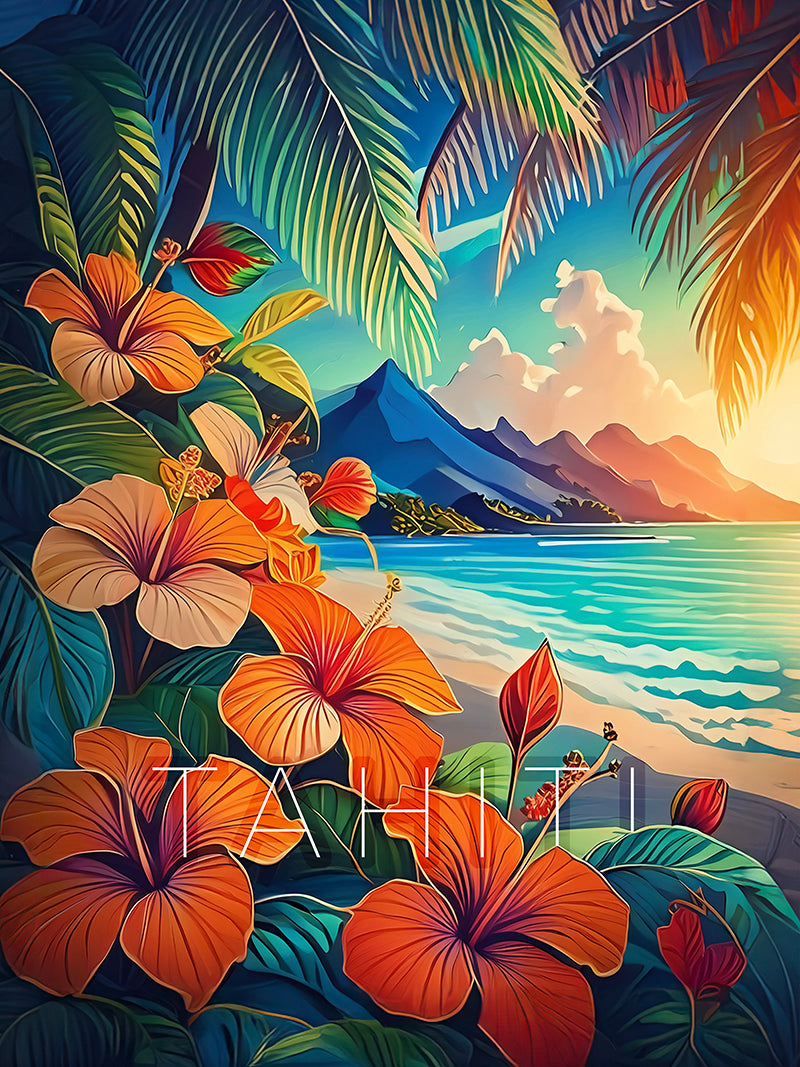Tahiti Island Digital Print