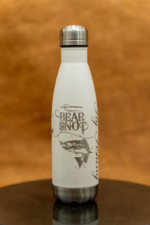 Laser Engraved Stainless Steel Water Bottle BearSnot Fly Fishing Motif 5