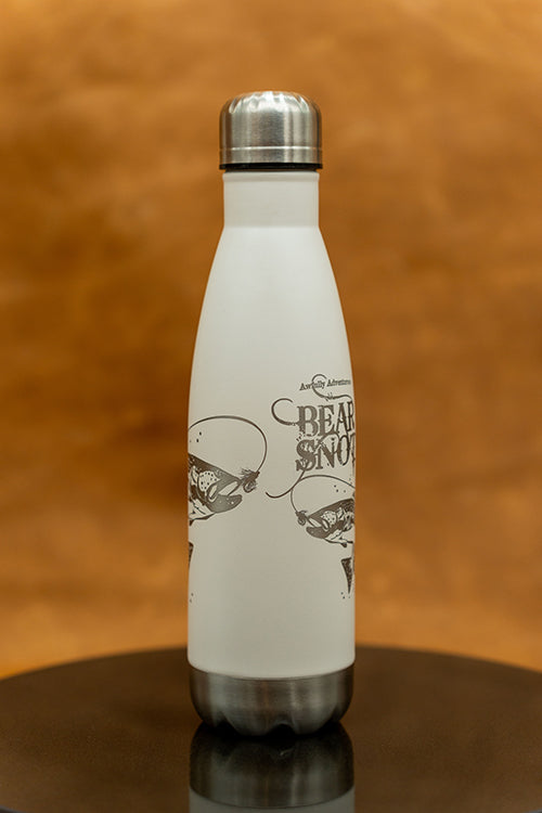 Laser Engraved Stainless Steel Water Bottle BearSnot Fly Fishing Motif