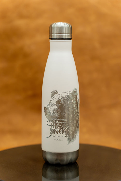 Laser Engraved Stainless Steel Water Bottle BearSnot Motif