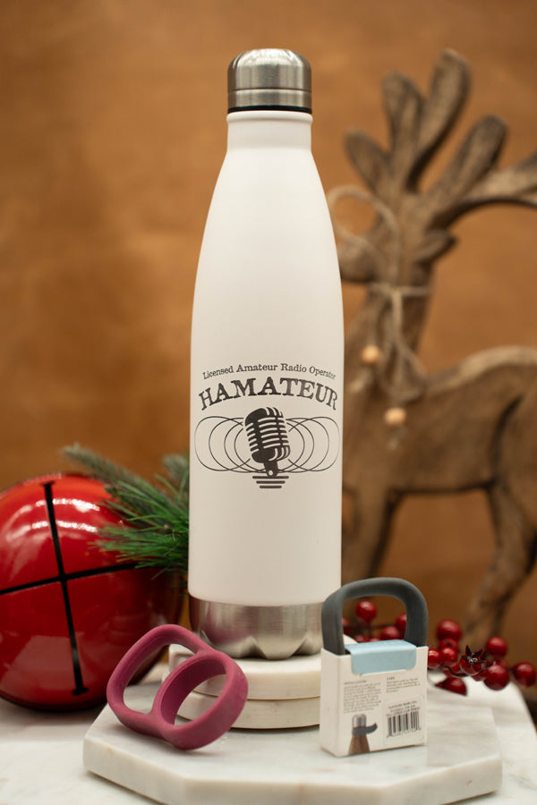 Laser Engraved Stainless Steel Water Bottle "Hamateur" Motif