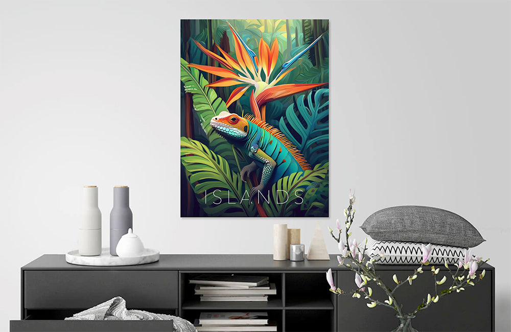 Bird of Paradise Chameleon Digital Print