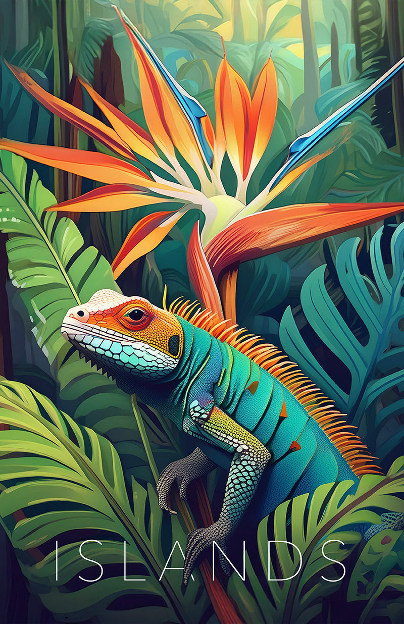 Bird of Paradise Chameleon Digital Print