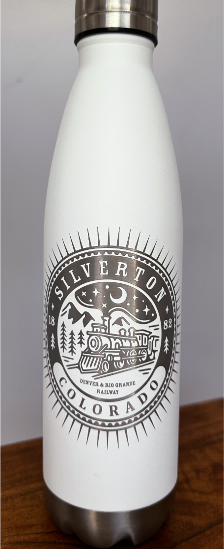 Laser Engraved Stainless Steel Water Bottle Silverton, CO Train image