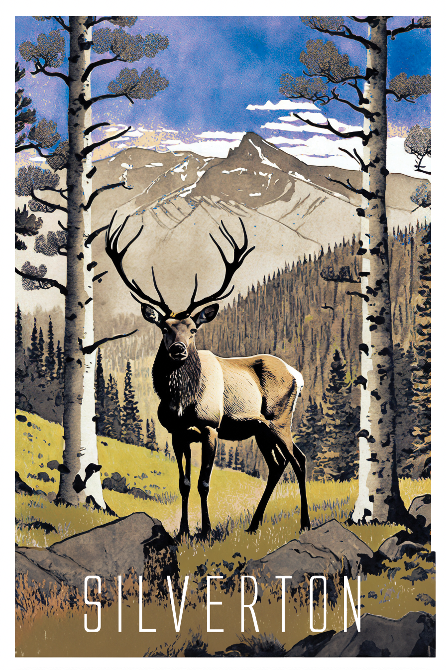 Silverton Elk Sentinel Digital Print